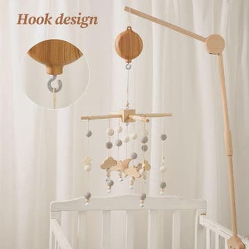 Houten Muziekdoosje Baby Mobiel - Draaiend & Kalmerende Melo, Verzenden, Nieuw