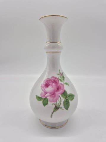 Meissen - Vase in Balusterform, Rote Rose - Vaas - Porselein, Antiek en Kunst