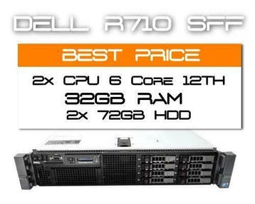 Dell R710/12 Core 24TH/32GB RAM / 2x 72GB 10K SAS SFF server, Ophalen of Verzenden, Zo goed als nieuw, 2 tot 3 Ghz, Hot swappable onderdelen
