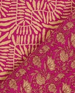 Mousseline Gewatteerd Abstract Oranje/Fuchsia, Nieuw