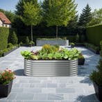 Hoge plantenbak Flormma, 942l, verzinkt, 200x100x60cm - zilv, Tuin en Terras, Bloembakken en Plantenbakken, Verzenden, Nieuw