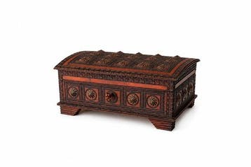 Jewellery Casket with Original Key – Rich European Folk Art