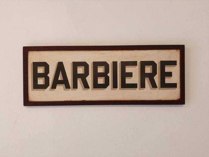 marchesini insegne Rovigo - ijzeren uithangbord - Barbiere -, Antiek en Kunst, Curiosa en Brocante