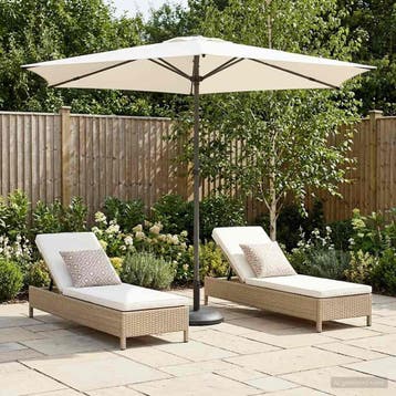 Parasol Polyester 270cm - Laatste Stuk! - 34% Korting, Tuin en Terras, Ophalen of Verzenden, Zo goed als nieuw, 2 tot 3 meter