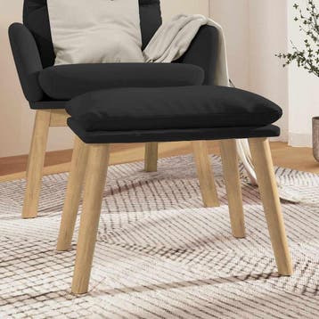 vidaXL Voetenbank 45x29,5x35 cm fluweel zwart, Verzenden, Nieuw