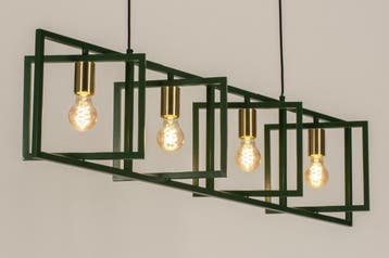 Rietveld Hanglampen - Groen, Goud - Metaal, Verzenden, Nieuw