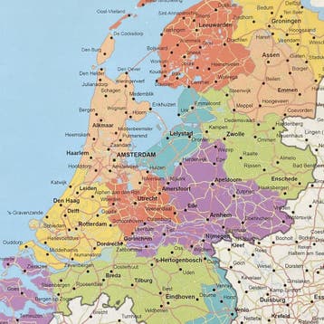 Landkaart Nederland - Prikbord 60 x 90  cm, Ophalen of Verzenden, Nieuw