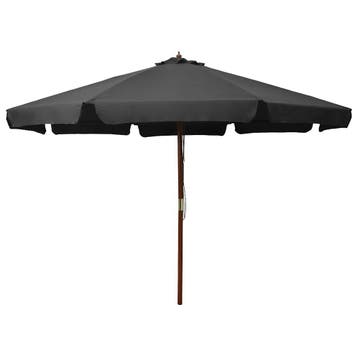 vidaXL Parasol met houten paal 330 cm antraciet, Tuin en Terras, Verzenden, Nieuw, 3 tot 4 meter