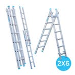 Eurostairs Reform ladder dubbel recht 2x6 sporten, Ophalen of Verzenden, Nieuw