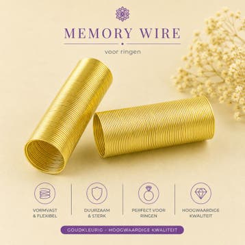 Memory wire voor ringen Ø 22 mm – ca. 40 wendingen – go, Ophalen of Verzenden, Nieuw, Draad