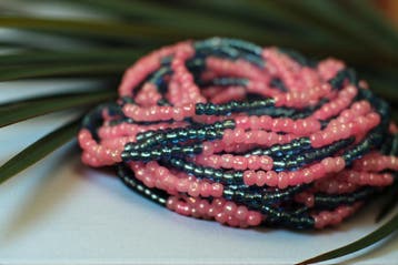 Waist Beads / Afrikaanse Heupketting - ADODO- Blauw / roze (, Ophalen of Verzenden, Nieuw