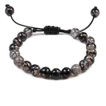 1 x Verstelbare armband met Black Dragon Agaat edelsteen..., Ophalen of Verzenden, Nieuw, Kraal