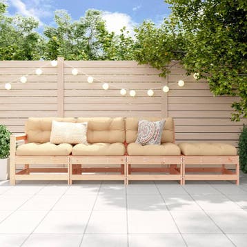 vidaXL 4-delige Loungeset massief grenenhout, Verzenden, Nieuw, Loungeset