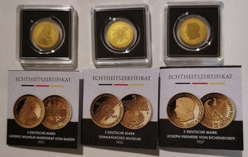 Duitsland. 5 Mark 3 x 1/1000 oz Gold 5 Deutsche Mark