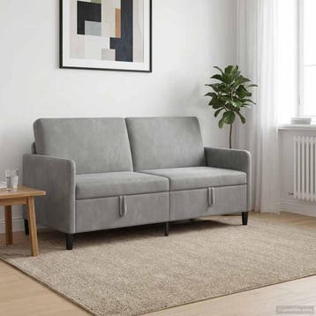 vidaXL Bank met opslag Lichtgrijs 172 x 78 x 87 cm Polyester, Huis en Inrichting, Banken | Bankstellen, Verzenden, Nieuw, Kunststof