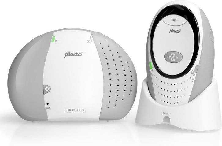 Alecto DBX-85GS - Full Eco DECT babyfoon - Wit/Grijs, Kinderen en Baby's, Babyfoons, Verzenden