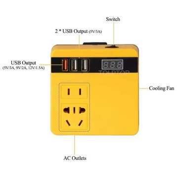 Adapter omvormer van 18V / 220V  accu naar 220v  Mil MAK  DW, Verzenden, Nieuw