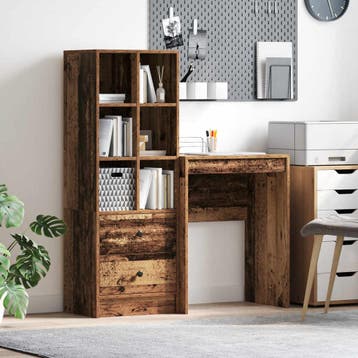 vidaXL Bureau Oudhout 105,5 x 34 x 127 cm 2 st, Huis en Inrichting, Bureaus, Verzenden, Nieuw