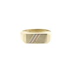 Tricolor gouden heren zegelring., Sieraden, Tassen en Uiterlijk, Ringen, Gebruikt, Overige kleuren, 19 tot 20, Heer