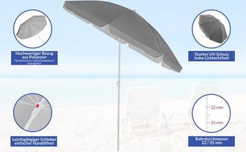 Parasol Cyprus Antraciet Ø180cm met kantelfunctie, Tuin en Terras, Verzenden, Nieuw
