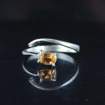 Citrien - Zilver - Ring met amulet - IMAN VAN KANSEN