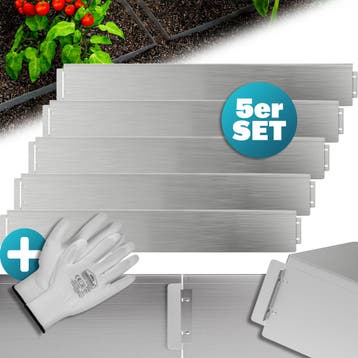 Bloembedrand set van 5 zilver metalen 5mx14cm (Tuinieren), Verzenden, Nieuw