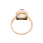 Roségouden ring met maansteen, Sieraden, Tassen en Uiterlijk, Ringen, Gebruikt, Overige kleuren, Ophalen of Verzenden, 17 tot 18
