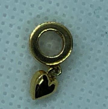925 Sterling zilver in goud kleur, hanger met hartje. 15..., Ophalen of Verzenden, Nieuw, Bedel