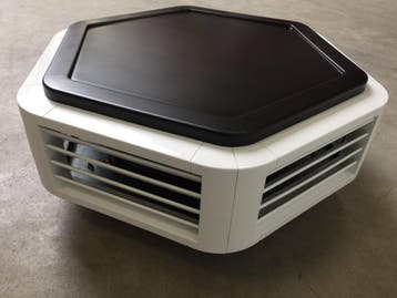 11,5 kw CV luchtverwarmer Kampmann, wit/zwart (2 stuks op vo, Ophalen of Verzenden, Gebruikt, 800 watt of meer, Overige typen