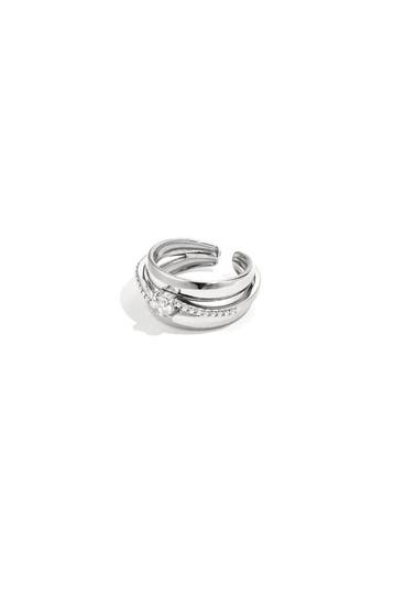 Goudlief Gelaagde ring met steentjes (Edelsteenringen), Overige materialen, Verzenden, Nieuw, Met edelsteen