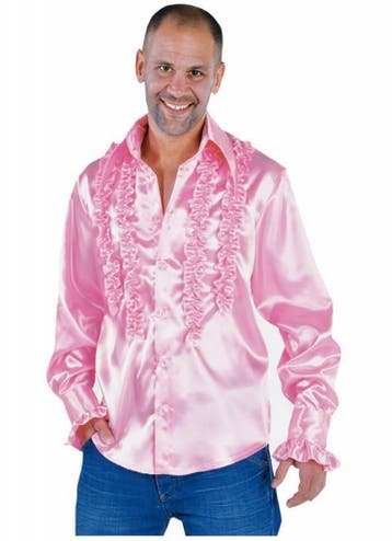 Blouse disco ruches populair roze, Ophalen of Verzenden, Nieuw