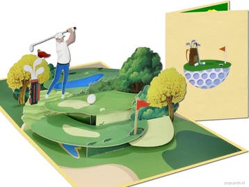 Wenskaart Golf - Golfclub Hole in One pop-up kaart, Verzenden, Nieuw