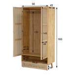 Rattan Garderobekast – 2-Deurs Kast met Kledingroede, Huis en Inrichting, Verzenden, Nieuw