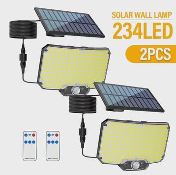 234 LED Solar Wandlamp met Bewegingssensor - Waterdicht IP65, Verzenden, Nieuw