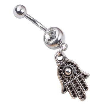 Fako Bijoux - Navelpiercing - Hamsa Handje - Zilverkleurig, Verzenden, Nieuw