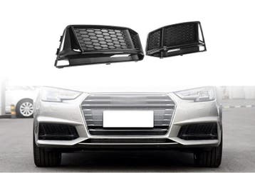 Mistlamp Grillen Audi A4 B9 2015-2019 S-Line RS-Look Zwart, Ophalen of Verzenden, Nieuw
