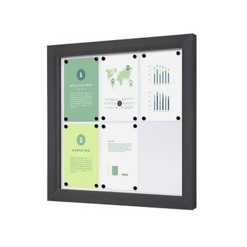 Informatiekast Buiten Whiteboard 6x A4 Breed Antracietgrijs, Nieuw in verpakking