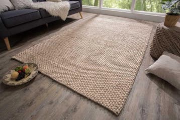 Handgemaakt tapijt WOL 240x160cm beige van wol - 38761, Ophalen of Verzenden, Nieuw