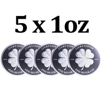 Niue. 2 Dollars 5 x 2023 1oz $2 NZD Niue Lucky Clover Silver
