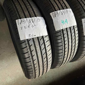 4 x Yokohama 185-65-15 Zomerbanden 8,5mm, Gebruikt, 15 inch, Band(en), Personenwagen