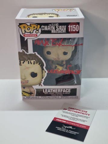 Funko - Funko Pop #1150 Leatherface signed by Mark Burnham