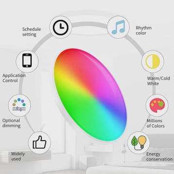 Slimme Plafondlamp 24W - WiFi & Bluetooth, RGB Kleuren, Dimb, Verzenden, Nieuw