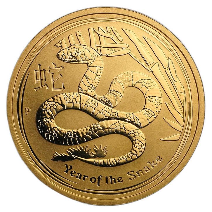 Gouden Lunar III Year of the Snake 2013 1 troy ounce, Postzegels en Munten, Edelmetalen en Baren, Verzenden