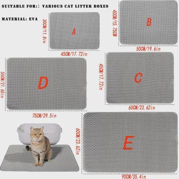 Dubbellaags Kattenbakmat - Waterdicht & Anti-slip - Grote Ma