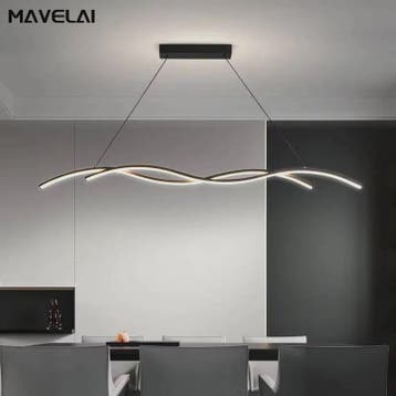 Moderne LED Plafondlamp Golvend Design - Zwart/Wit - Hotel,, Verzenden, Nieuw