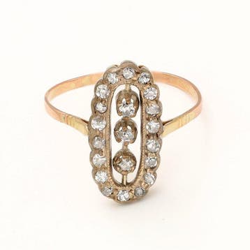 Ring - 14 karaat Zilver, Roségoud, Geel goud Diamant, Nieuw
