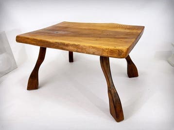 Bijzettafel - Eik - 3,5 cm dik plankvorm blad