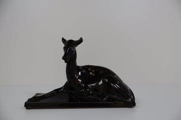 Primavera France - Beeld, Liggend hert - 22 cm - Aardewerk, Antiek en Kunst