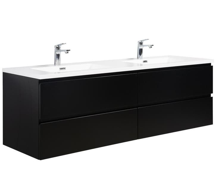 Badkamermeubel Set Angela 160cm Mat Zwart Badmeubel, Huis en Inrichting, Badkamer | Badkamermeubels, Nieuw, Wastafelkast, Verzenden