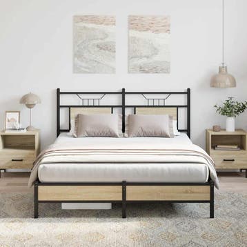 vidaXL Bedframe zonder matras hout sonoma eikenkleurig, Bruin, Verzenden, 140 cm, 200 cm